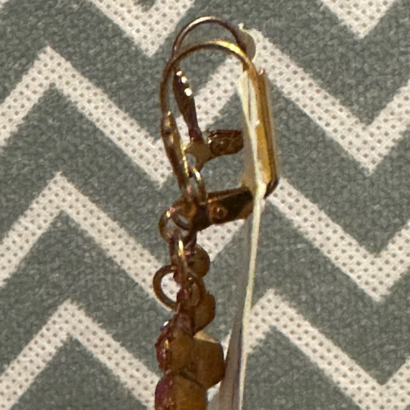 243. Austrian Rose Crystal Gold Plated Earrings NWT - Picture 6 of 6